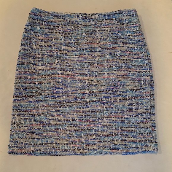J. McLaughlin Classic Blue Tweed Pencil Skirt Side Zippered Women’s Size 10 - Picture 4 of 10